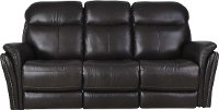 Walnut Brown Leather-Match Power Reclining Sofa - Graham