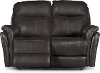 Walnut Brown Leather-Match Power Reclining Loveseat - Graham