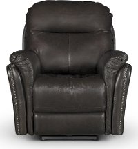 Walnut Brown Leather-Match Power Recliner - Graham