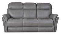 Gray Leather-Match Power Reclining Sofa & Loveseat - Graham