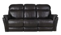 Walnut Brown Leather-Match Power Reclining Sofa & Loveseat - Graham