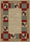 5 x 7 Medium Ivory and Red Barnyard Area Rug - American Destinations