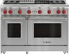 GR484CG-LP Wolf 48 Inch LP Gas Range with Charbroiler and Griddle - Stainless Steel