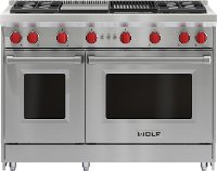 GR484CG-LP Wolf 48 Inch LP Gas Range with Charbroiler and Griddle - Stainless Steel