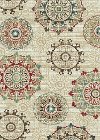 5 x 7 Medium Cream, Red & Teal Area Rug - Brighton