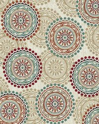 8 x 10 Large Ivory, Teal, and Red Area Rug - Brookwood