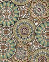 8 x 10 Large Cream and Teal Area Rug - Brookwood