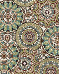 8 x 10 Large Cream and Teal Area Rug - Brookwood