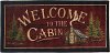 2 x 4 X-Small Welcome To The Cabin Red Area Rug - Cozy Cabin