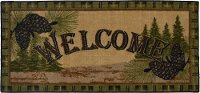 2 x 4 X-Small Forest Welcome Ivory & Green Area Rug - Cozy Cabin