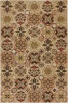 5 x 8 Medium Floral Quilt Sand Brown Area Rug - Harbor Bay