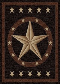 5 x 7 Medium Western Star Ebony Area Rug - Hearthside