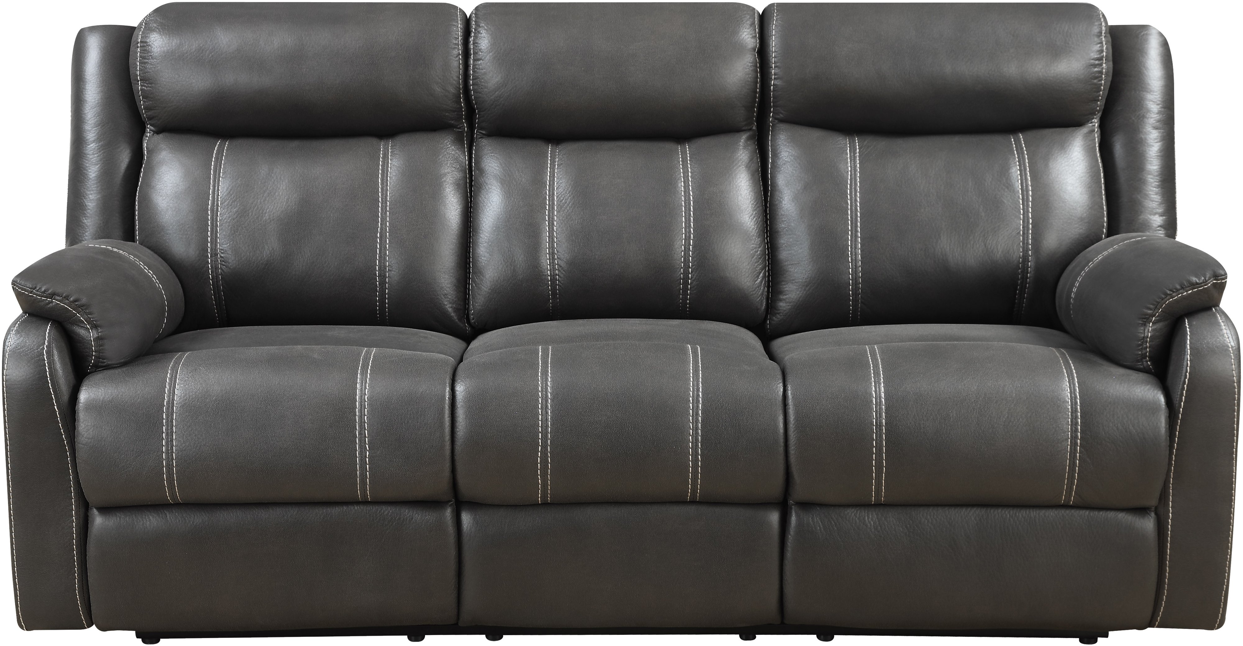 Domino Carbon Gray Dual Reclining Sofa-1