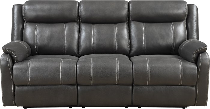 Domino Carbon Gray Dual Reclining Sofa