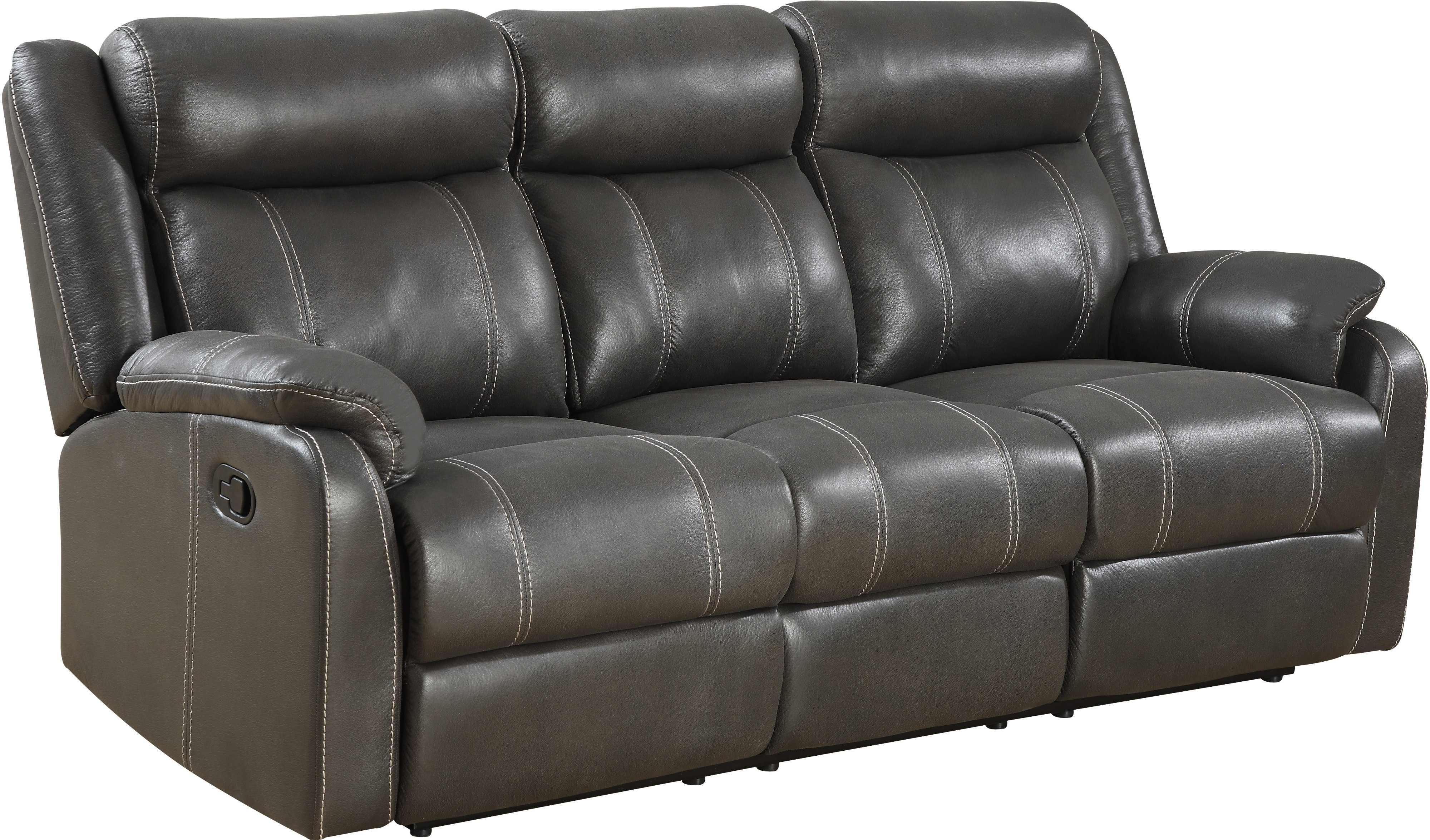 Domino Carbon Gray Dual Reclining Sofa-2