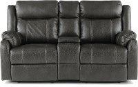 Domino Carbon Gray Reclining Loveseat with Console