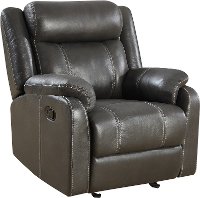 Valor Carbon Gray Gliding Recliner - Domino