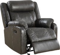 Valor Carbon Gray Gliding Recliner - Domino-2
