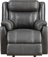 Valor Carbon Gray Gliding Recliner - Domino-4