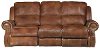Brown Leather-Match Manual Reclining Living Room Set - Nailhead -1