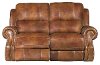 Brown Leather-Match Manual Reclining Living Room Set - Nailhead -2