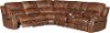 Chestnut Brown 6 Piece Power Reclining Sectional Sofa - Nailhead