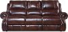 Auburn Leather-Match Manual Reclining Sofa - Nailhead