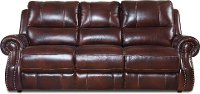 Auburn Leather-Match Manual Reclining Sofa - Nailhead