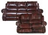 Auburn Leather-Match Manual Reclining Sofa & Loveseat - Nailhead