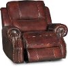 Auburn Leather-Match Manual Glider Recliner - Nailhead-2