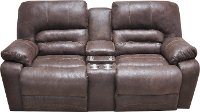 Chocolate Brown Microfiber Power Reclining Loveseat - Legacy