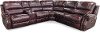 Auburn Leather-Match 6 Piece Power Reclining Sectional - Nailhead
