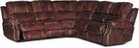 Auburn Leather-Match 5 Piece Power Reclining Sectional - Nailhead