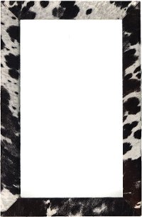 Spotted Black on Gray Hair Framed Mirror