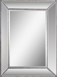 Resin-Beveled Gold Leaf Beaded Mirror