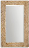 Chevron Patterned Wood Framed Mirror