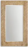 Chevron Patterned Wood Framed Mirror