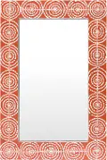Red Framed Rectangle Mirror