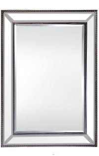 43 Inch Medium Silver Beaded Mirror