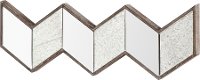 Dark Natural Wood Framed Chevron Mirror