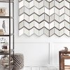Dark Natural Wood Framed Chevron Mirror-2
