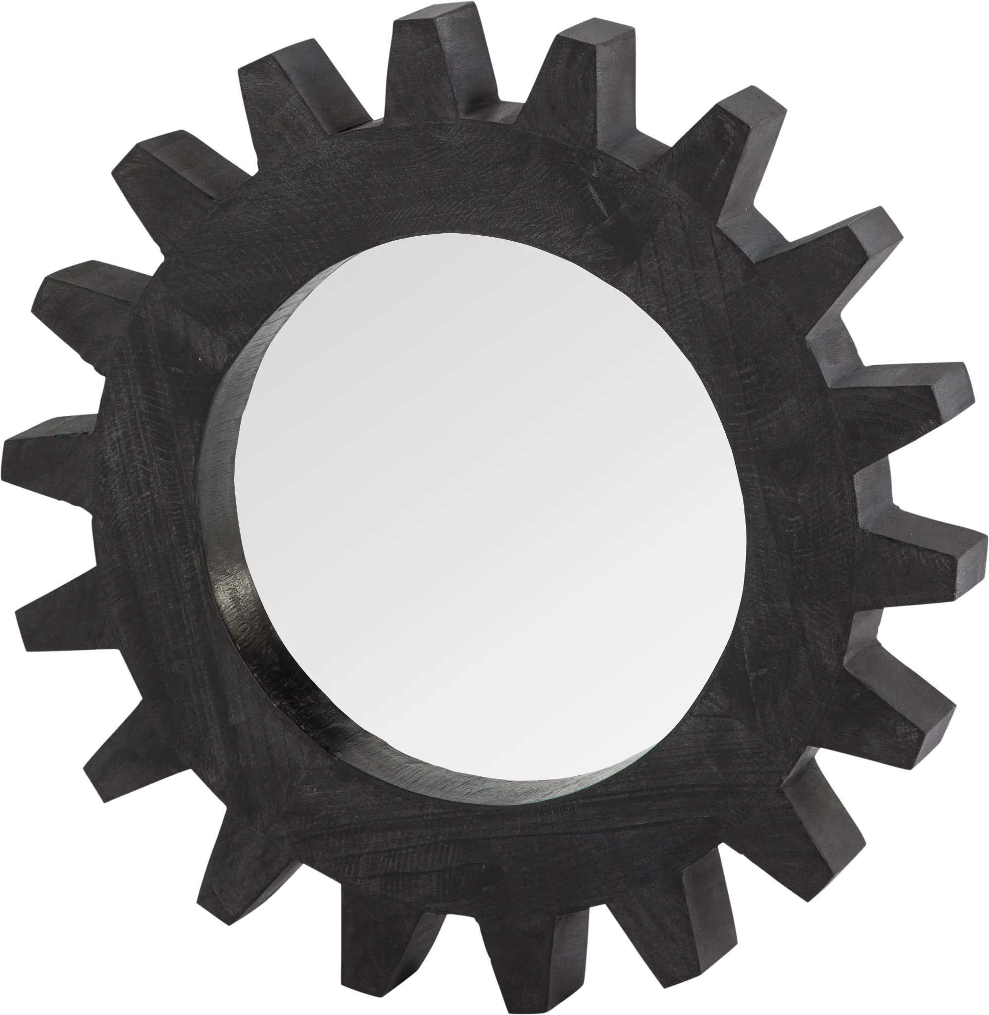 Rustic Black Cog Mirror-1