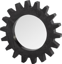 Rustic Black Cog Mirror