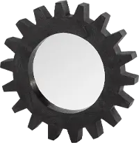 Rustic Black Cog Mirror