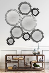 Rustic Black Cog Mirror-2