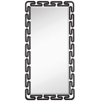 Black Lacquer Beveled Leaner Mirror