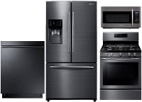 SUG-KIT Samsung Gas Kitchen Appliance Package with Gas Range - Black Stainless Steel