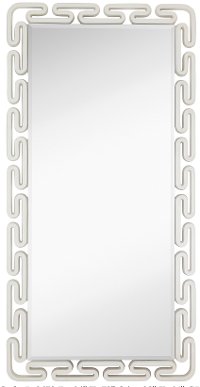 White Lacquer Beveled Leaner Mirror