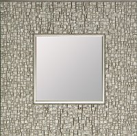 Square Textured Silver Framed Mirror