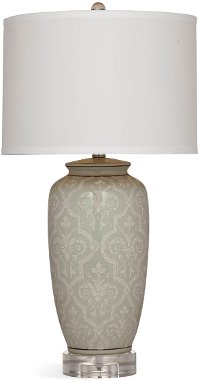 Gray and White Table Lamp